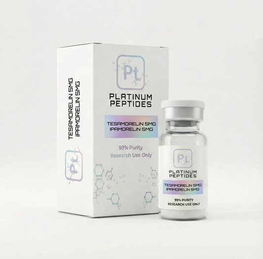 Tesamorelin 5mg + Ipamorelin 5mg - Research Use Only